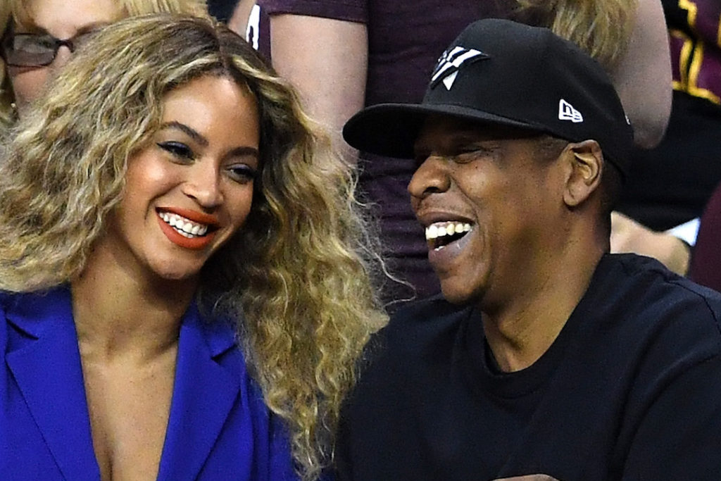 CLEVELAND, OH - JUNE 16: Beyonce and Jay Z attend Game 6 of the 2016 NBA Finals between the Cleveland Cavaliers and the Golden State Warriors at Quicken Loans Arena on June 16, 2016 in Cleveland, Ohio. NOTE TO USER: User expressly acknowledges and agrees that, by downloading and or using this photograph, User is consenting to the terms and conditions of the Getty Images License Agreement. (Photo by Jason Miller/Getty Images)
